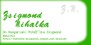 zsigmond mihalka business card